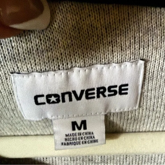 Converse Gray Wool Blend Knit Pullover Sweater w/ Star Patch Size M - Picture 5 of 6